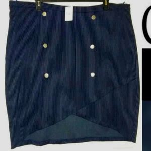 Navy Pinstripe Skirt